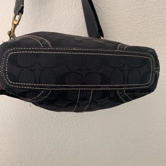 Coach signature black canvas and leather crossbody bucket bag F06M-104 - Picture 8 of 16